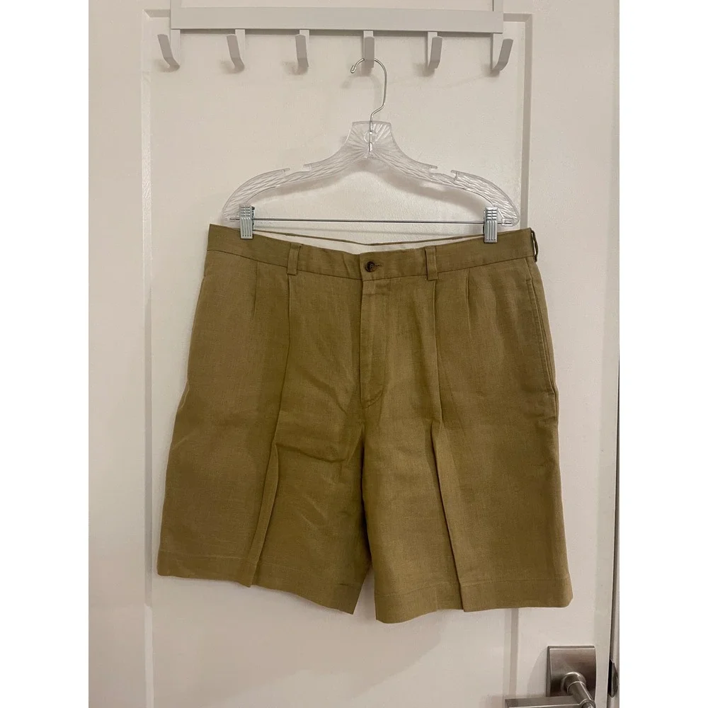 Vintage Brooks Brothers 100% Linen Preppy‎ Old Money Shorts Pleated